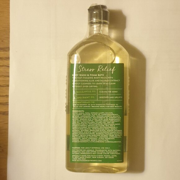 NEW Bath & Body Works Aromatherapy Stress Relief Eucalyptus Spearmint Body Wash - Picture 2 of 2